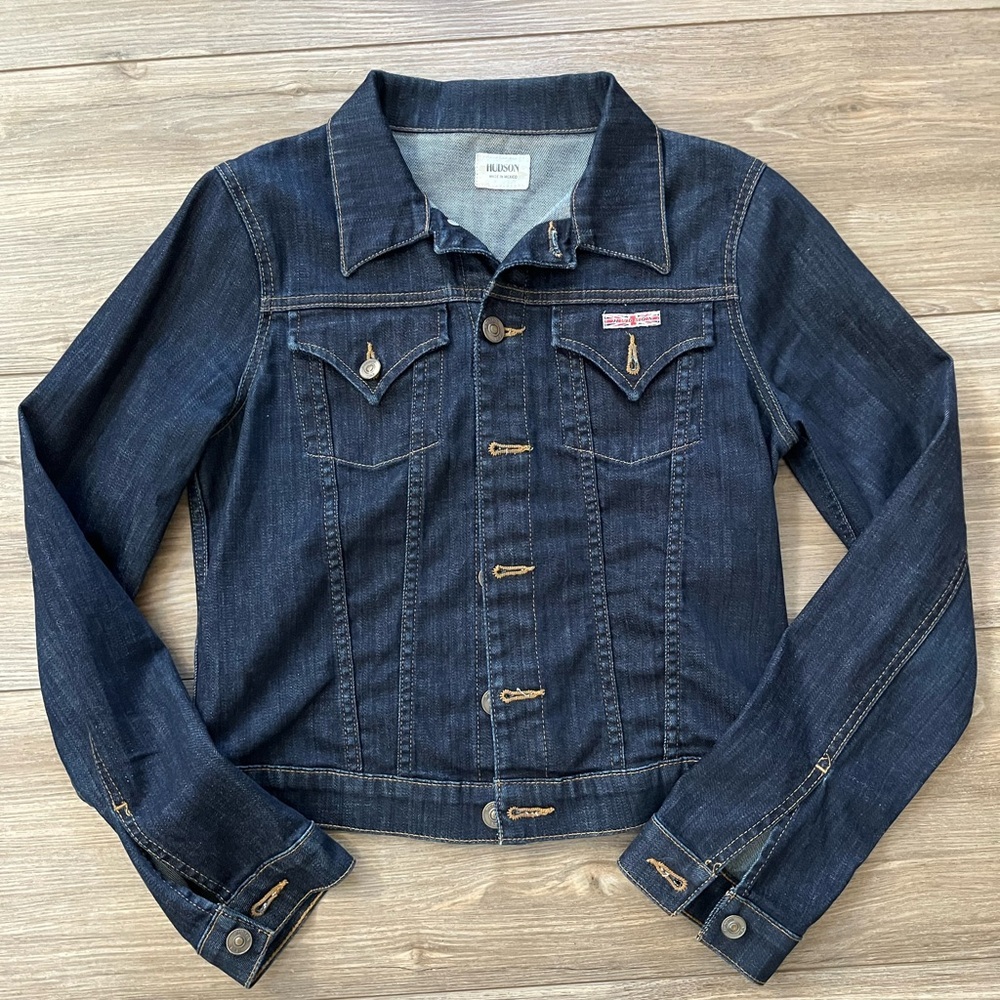 Hudson Signature Jean Jacket Denim Medium Dark Wash - Picture 3 of 10
